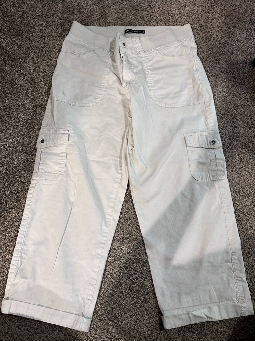Lee White Cargo Pants - Casual Utility Style